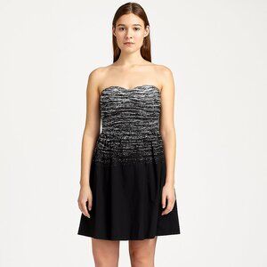 SALE Calvin Klein Ruched Strapless A-line Dress White and Black